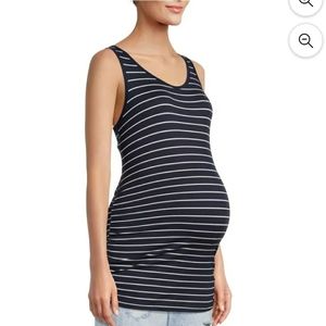 Medium New Time&Tru Womens Navy Strip Maternity Tank Top